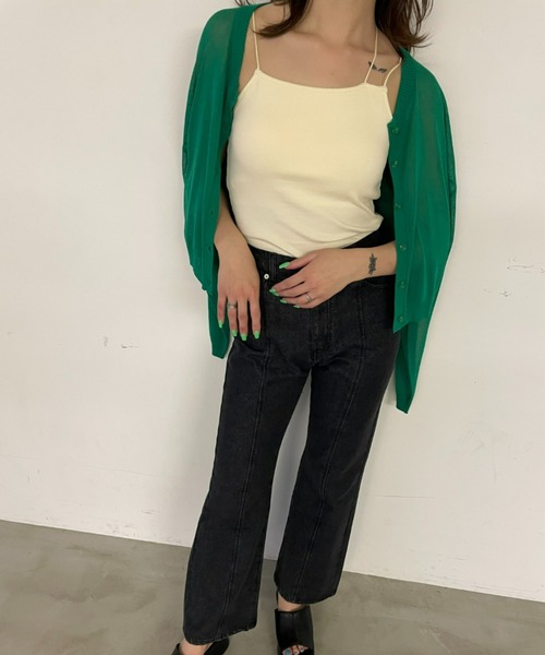 AIC.（エーアイシー）の「【再入荷】2wayパッド付きアシンメトリーキャミソール（キャミソール・レディース・ブラック/オフホワイト/イエロー/オレンジ・FREE）」の8枚目の写真