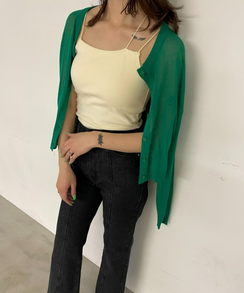 AIC.（エーアイシー）の「【再入荷】2wayパッド付きアシンメトリーキャミソール（キャミソール・レディース・ブラック/オフホワイト/イエロー/オレンジ・FREE）」の7枚目の写真