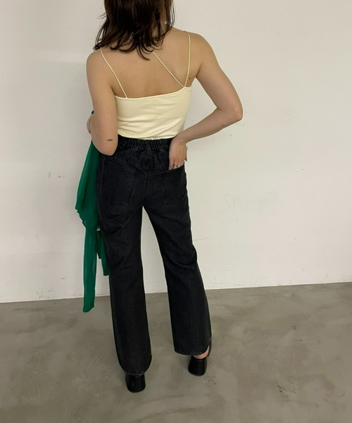 AIC.（エーアイシー）の「【再入荷】2wayパッド付きアシンメトリーキャミソール（キャミソール・レディース・ブラック/オフホワイト/イエロー/オレンジ・FREE）」の12枚目の写真