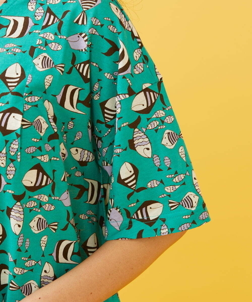 Jocomomola(ホコモモラ)の「Pescad ソーナノプリントカットソー(Tシャツ/カットソー・レディース・ネイビー/グリーン・40)」の6枚目の写真