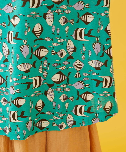 Jocomomola(ホコモモラ)の「Pescad ソーナノプリントカットソー(Tシャツ/カットソー・レディース・ネイビー/グリーン・40)」の7枚目の写真