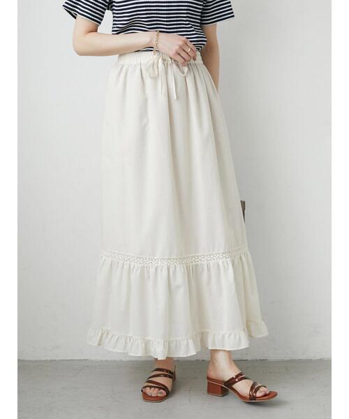 Green　Parks（グリーンパークス）の「コットンレースティアードスカート（スカート・レディース・オレンジ/ブルー/アイボリー・FREE）」の21枚目の写真