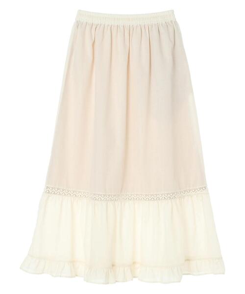 Green　Parks（グリーンパークス）の「コットンレースティアードスカート（スカート・レディース・オレンジ/ブルー/アイボリー・FREE）」の20枚目の写真