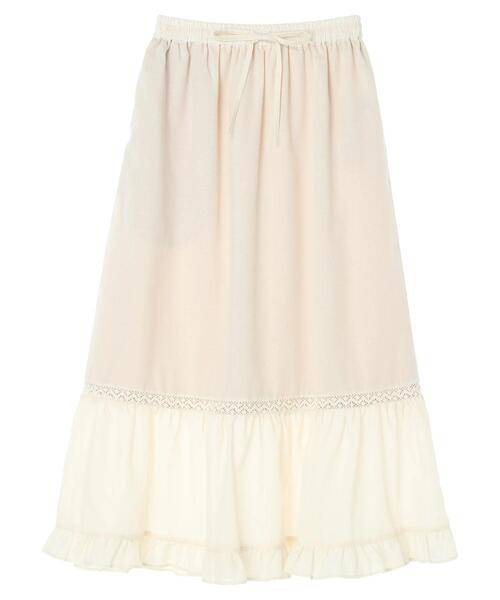 Green　Parks（グリーンパークス）の「コットンレースティアードスカート（スカート・レディース・オレンジ/ブルー/アイボリー・FREE）」の10枚目の写真