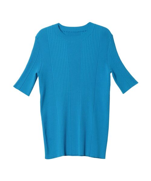 ELENDEEK（エレンディーク）の「ハーフスリーブリブニット（ニット/セーター・レディース・オフホワイト/ブラック/ブルー/ミント/ブラウン・FREE）」の5枚目の写真