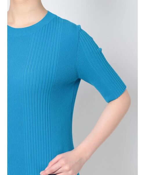 ELENDEEK（エレンディーク）の「ハーフスリーブリブニット（ニット/セーター・レディース・オフホワイト/ブラック/ブルー/ミント/ブラウン・FREE）」の17枚目の写真