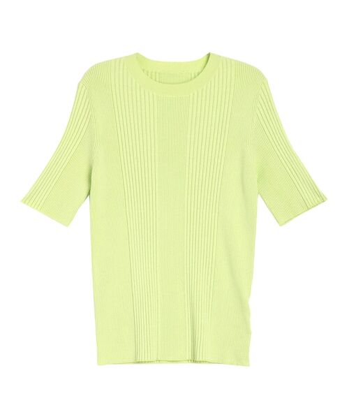 ELENDEEK（エレンディーク）の「ハーフスリーブリブニット（ニット/セーター・レディース・オフホワイト/ブラック/ブルー/ミント/ブラウン・FREE）」の8枚目の写真