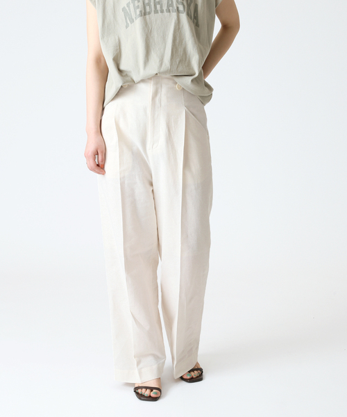 B.C STOCK（ベーセーストック）の「2wayサス付きパンツ（スラックス・レディース・グレー/ライトカーキ/アイボリー・FREE）」の11枚目の写真