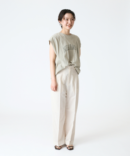 B.C STOCK（ベーセーストック）の「2wayサス付きパンツ（スラックス・レディース・グレー/ライトカーキ/アイボリー・FREE）」の12枚目の写真