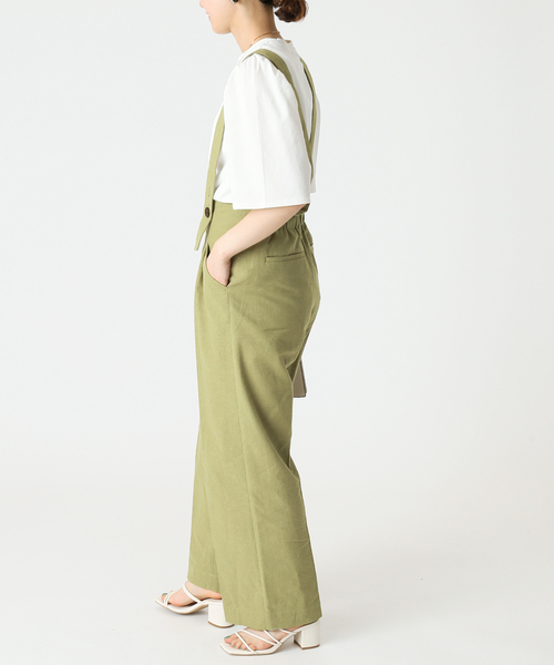 B.C STOCK（ベーセーストック）の「2wayサス付きパンツ（スラックス・レディース・グレー/ライトカーキ/アイボリー・FREE）」の17枚目の写真