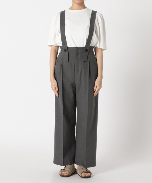 B.C STOCK（ベーセーストック）の「2wayサス付きパンツ（スラックス・レディース・グレー/ライトカーキ/アイボリー・FREE）」の20枚目の写真