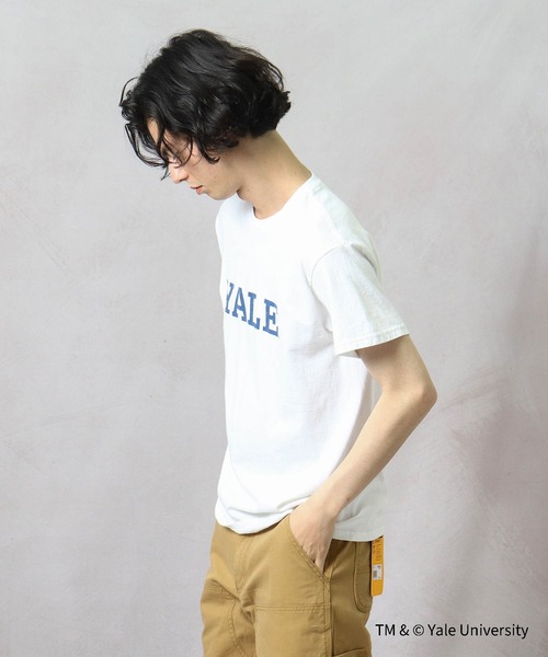 THE BAREFOOT（ベアフット）の「【 YALE / イェール 】 YALE LOGO Tee プリント 染み込み イエール カレッジT（Tシャツ/カットソー・メンズ・ホワイト/グレー/ナチュラル・MEDIUM/LARGE/X-LARGE）」の6枚目の写真