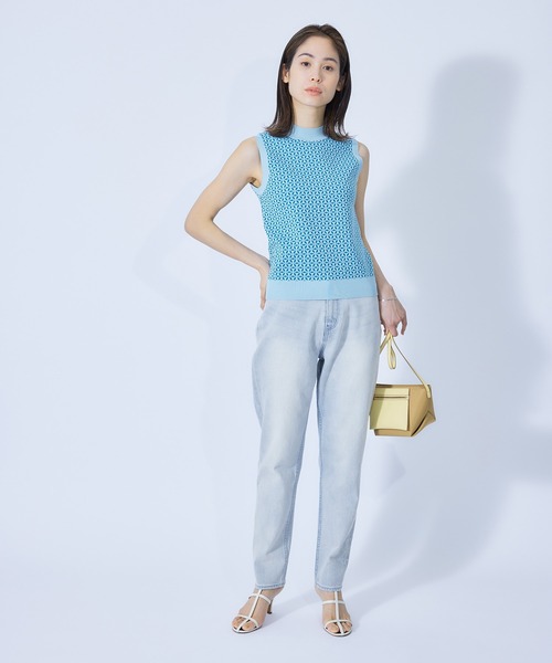 ROPE'（ロペ）の「ストレッチデニムハイウエストテーパードパンツ（デニムパンツ・レディース・ホワイト/ブルー系その他5・40/38/36/34）」の3枚目の写真