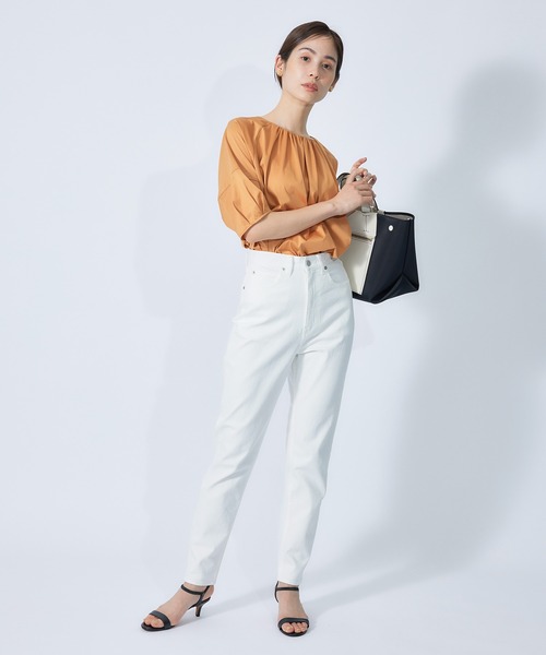 ROPE'（ロペ）の「ストレッチデニムハイウエストテーパードパンツ（デニムパンツ・レディース・ホワイト/ブルー系その他5・40/38/36/34）」の5枚目の写真