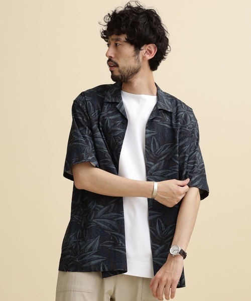 NANO universe(ナノユニバース)の「LB.04/ダークアロハリネンシャツ(シャツ/ブラウス・メンズ・ホワイト系その他/ブルー系その他3/ブラウン系その他3・S/M/L/XL)」の14枚目の写真