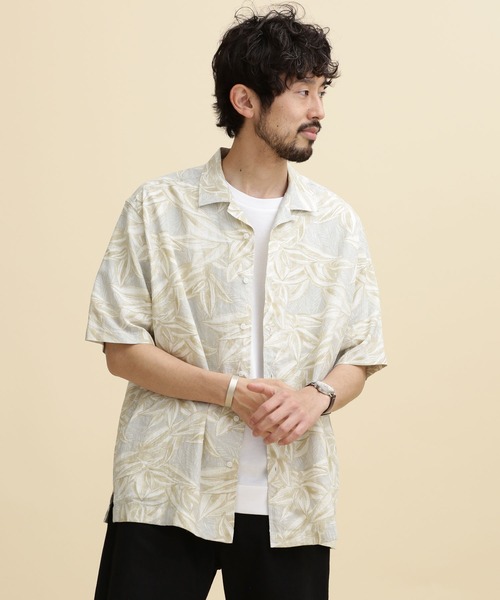 NANO universe(ナノユニバース)の「LB.04/ダークアロハリネンシャツ(シャツ/ブラウス・メンズ・ホワイト系その他/ブルー系その他3/ブラウン系その他3・S/M/L/XL)」の16枚目の写真