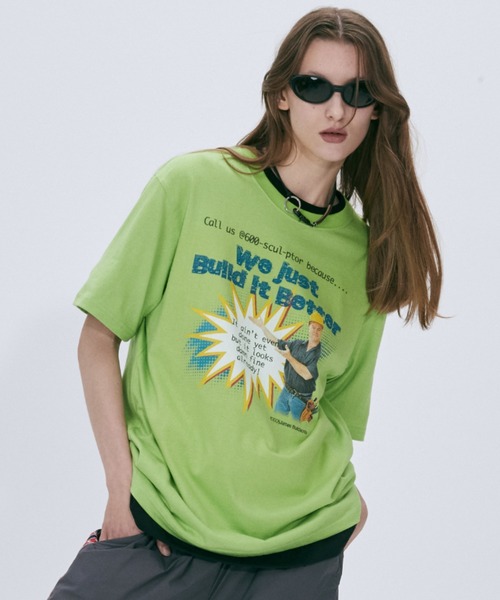 SCULPTOR（スカルプター）の「Construction Site Tee/コンストラクションサイトT（Tシャツ/カットソー・レディース・ライム/ホワイト/グレー・LARGE/MEDIUM）」の3枚目の写真