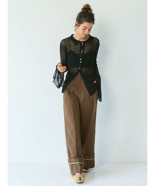 Ungrid（アングリッド）の「ロールアップワイドチノパンツ（チノパンツ・レディース・ベージュ/ブラウン・SMALL/MEDIUM）」の8枚目の写真