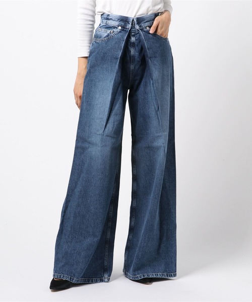 WASHED DENIM WIDE PANTS (LONG LENGTH)（デニムパンツ）｜JOHN