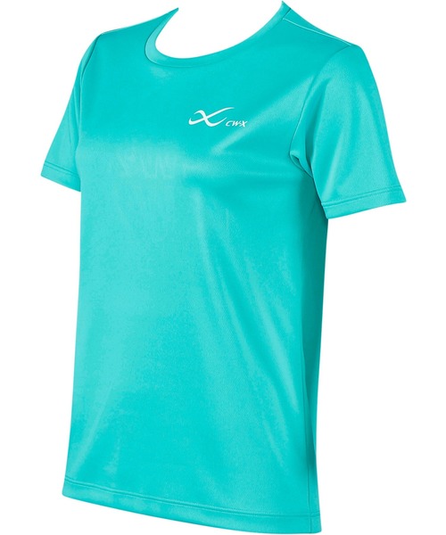 CW-X(シーダブリューエックス)の「アウタートップス 半袖(Tシャツ/カットソー・レディース・ホワイト/ブラック/スモークピンク/グレイッシュブルー/イエロー/パープル/ターコイズブルー/ピンク/ブラック系その他/アイボリー/サックスブルー/ピンク系その他2・LL/L/M/S)」の15枚目の写真