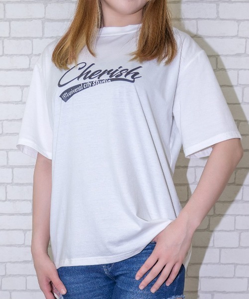 Loco Ocean(ロコオーシャン)の「フロント プリント ゆったりめ Tシャツ(Tシャツ/カットソー・レディース・ホワイト/チャコール/ダークオレンジ・M/L/XL)」の2枚目の写真