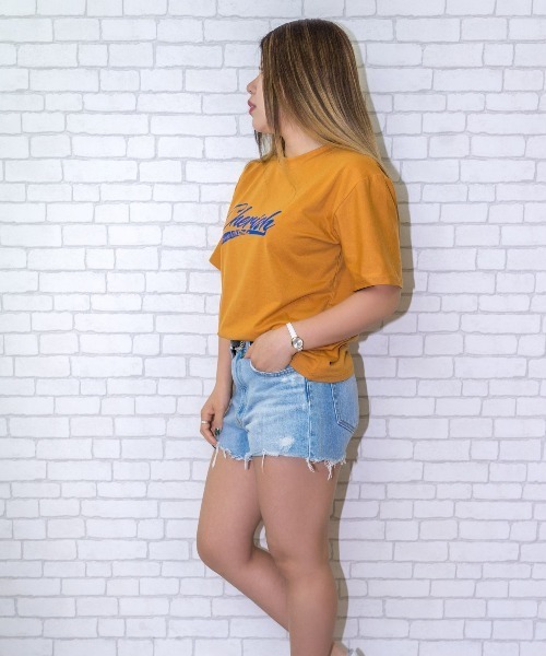 Loco Ocean(ロコオーシャン)の「フロント プリント ゆったりめ Tシャツ(Tシャツ/カットソー・レディース・ホワイト/チャコール/ダークオレンジ・M/L/XL)」の6枚目の写真