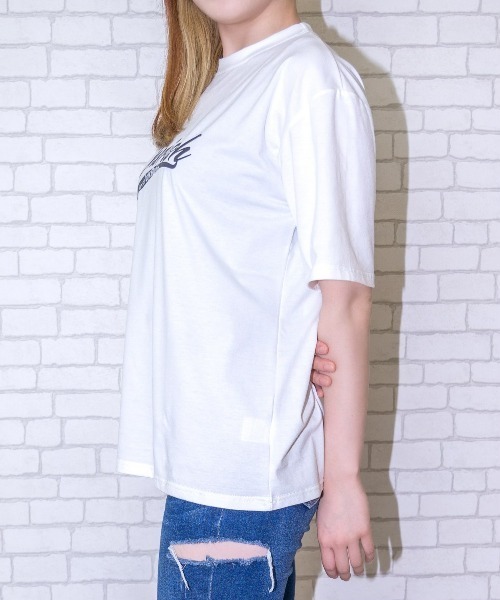 Loco Ocean(ロコオーシャン)の「フロント プリント ゆったりめ Tシャツ(Tシャツ/カットソー・レディース・ホワイト/チャコール/ダークオレンジ・M/L/XL)」の7枚目の写真