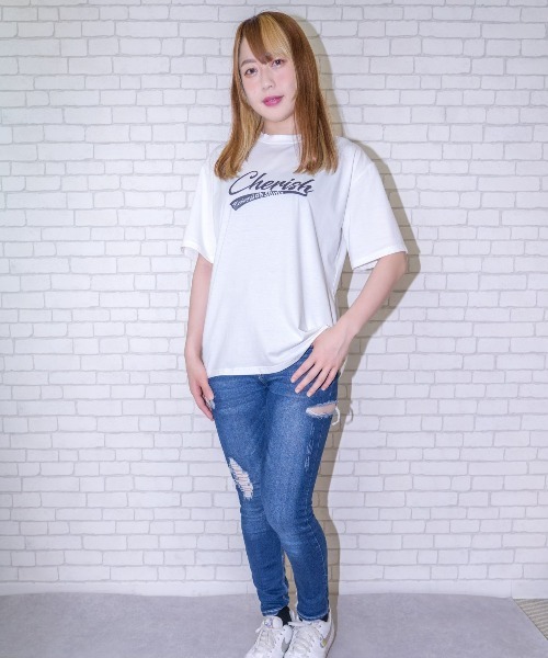 Loco Ocean(ロコオーシャン)の「フロント プリント ゆったりめ Tシャツ(Tシャツ/カットソー・レディース・ホワイト/チャコール/ダークオレンジ・M/L/XL)」の9枚目の写真