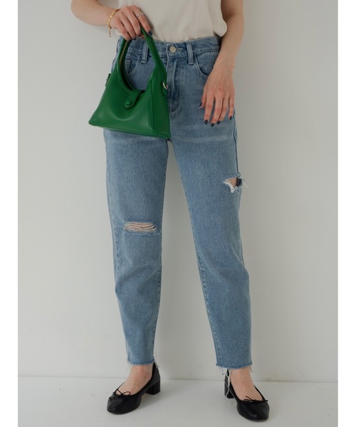 JUMELLE（ジュメロ）の「ダメージカットデニムパンツ（デニムパンツ・レディース・ブルー・SMALL/MEDIUM）」の2枚目の写真