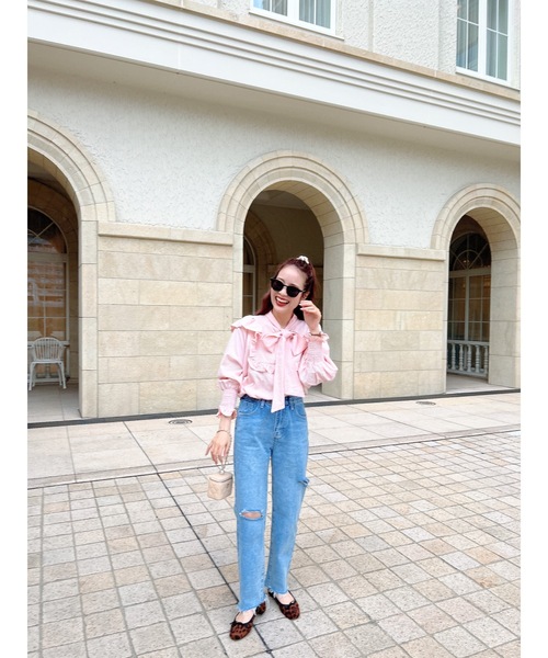 JUMELLE（ジュメロ）の「ダメージカットデニムパンツ（デニムパンツ・レディース・ブルー・SMALL/MEDIUM）」の18枚目の写真