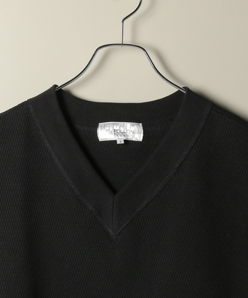 UNFOLLOW（アンフォロー）の「ヘビーワッフルVネックベスト（ベスト・メンズ・ブラック・2/3）」の4枚目の写真