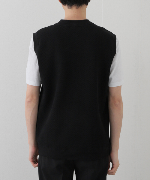 UNFOLLOW（アンフォロー）の「ヘビーワッフルVネックベスト（ベスト・メンズ・ブラック・2/3）」の5枚目の写真