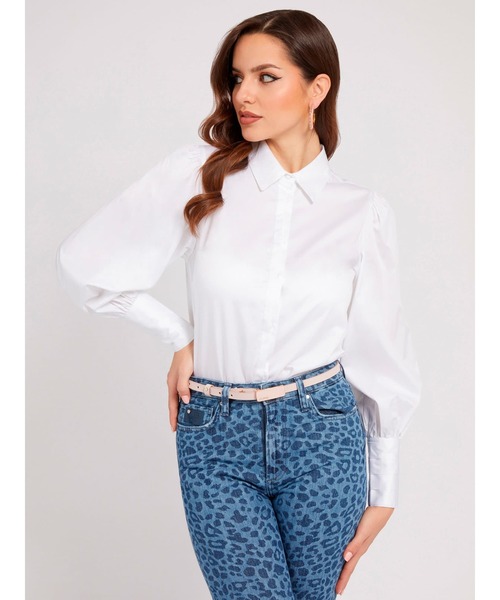 Guess（ゲス）の「Ravin Poplin Top（シャツ/ブラウス・レディース・ホワイト・X-SMALL/SMALL/MEDIUM）」の4枚目の写真