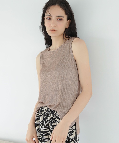 LAKOLE（ラコレ）の「メランジシアーリブタンクトップ / 352146（タンクトップ・レディース・グレー/ライトベージュ/ブラウン/グリーン・MEDIUM/SMALL）」の2枚目の写真