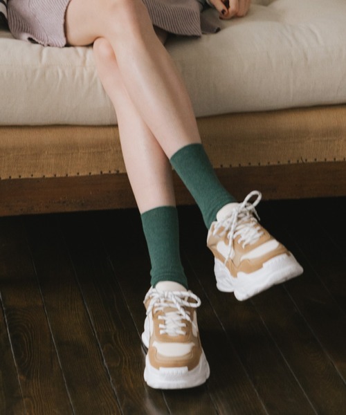 Cheek(チーク)の「ダッドスニーカー(スニーカー・レディース・ブラック/ベージュ・SMALL/MEDIUM/LARGE)」の2枚目の写真