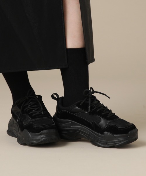 Cheek(チーク)の「ダッドスニーカー(スニーカー・レディース・ブラック/ベージュ・SMALL/MEDIUM/LARGE)」の3枚目の写真