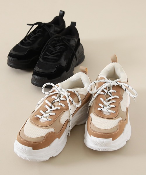Cheek(チーク)の「ダッドスニーカー(スニーカー・レディース・ブラック/ベージュ・SMALL/MEDIUM/LARGE)」の6枚目の写真