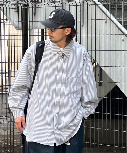 JACKROSE(ジャックローズ)の「JE-ブロード・リラックス-LSシャツ(シャツ/ブラウス・メンズ・ホワイト/ブラック/ブラック×ホワイト/ベージュ/ブルー・FREE)」の3枚目の写真