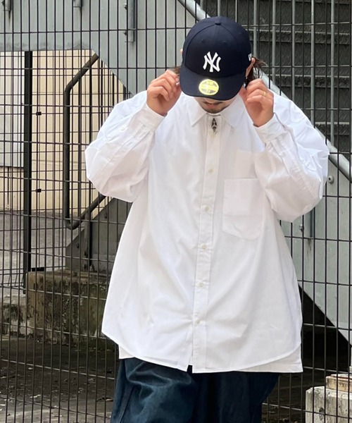 JACKROSE(ジャックローズ)の「JE-ブロード・リラックス-LSシャツ(シャツ/ブラウス・メンズ・ホワイト/ブラック/ブラック×ホワイト/ベージュ/ブルー・FREE)」の1枚目の写真