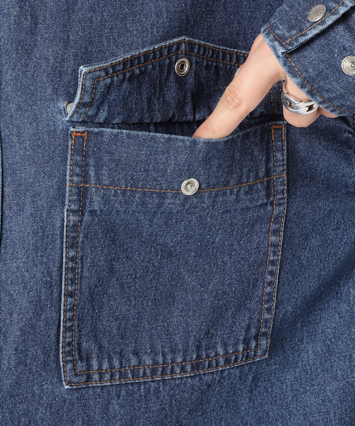 B.C STOCK(ベーセーストック)の「オーバールーズデニムワークシャツ(シャツ/ブラウス・レディース・ブルー/サックスブルー・FREE)」の20枚目の写真