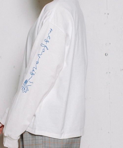 POU DOU DOU（プードゥドゥ）の「USコットン袖プリントロンTee（Tシャツ/カットソー・レディース・ライトブルー/ブラック/オフホワイト/スミクロ・3）」の22枚目の写真