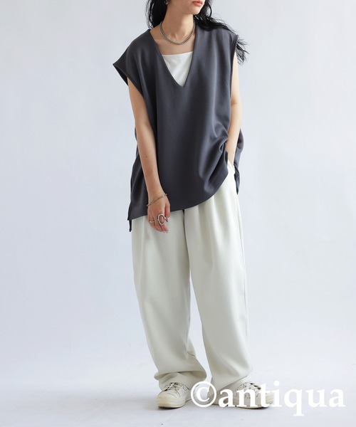 antiqua（アンティカ）の「ポンチベスト（ベスト・レディース・ブラック/グレー/ベージュ・FREE）」の11枚目の写真