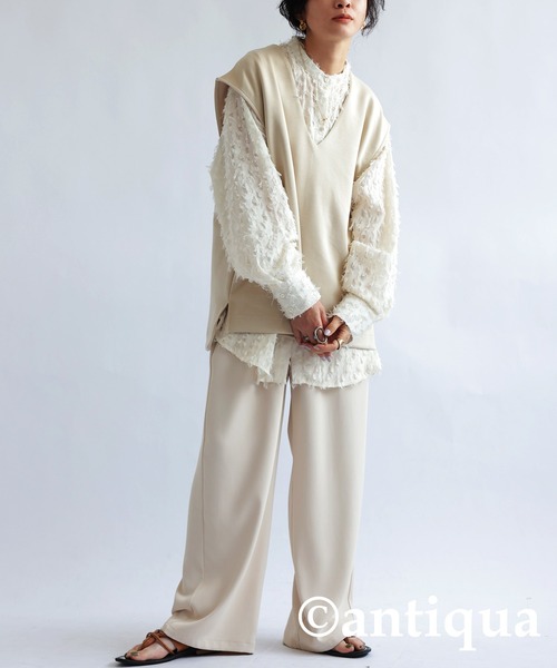 antiqua（アンティカ）の「ポンチベスト（ベスト・レディース・ブラック/グレー/ベージュ・FREE）」の21枚目の写真