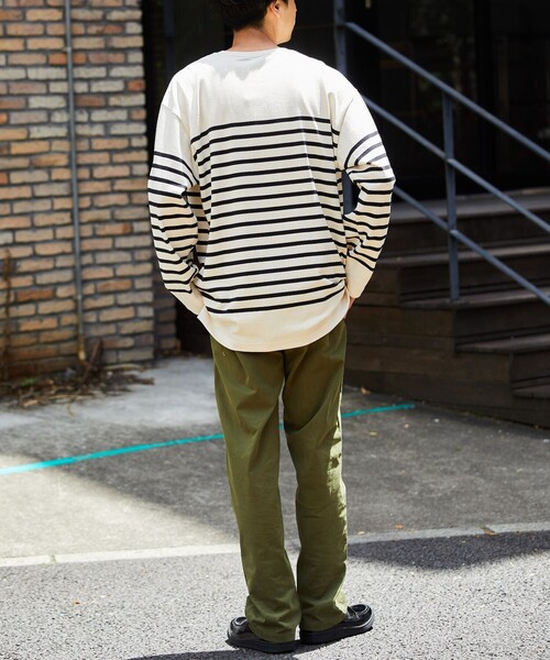 FREAK'S STORE(フリークスストア)の「KONECO/コネーソ KONECO パネルボーダー ロングスリーブTEE(Tシャツ/カットソー・メンズ・ホワイト/ネイビー/オフホワイト・MEDIUM/LARGE)」の7枚目の写真