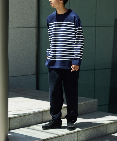 FREAK'S STORE(フリークスストア)の「KONECO/コネーソ KONECO パネルボーダー ロングスリーブTEE(Tシャツ/カットソー・メンズ・ホワイト/ネイビー/オフホワイト・MEDIUM/LARGE)」の11枚目の写真