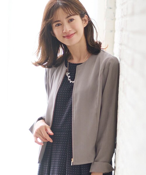 Reflect（リフレクト）の「◆【洗える】スウェード調ジッパーブルゾン（ブルゾン・レディース・サンドベージュ/ボルドー・11/09/17/13/07/15 ）」の2枚目の写真