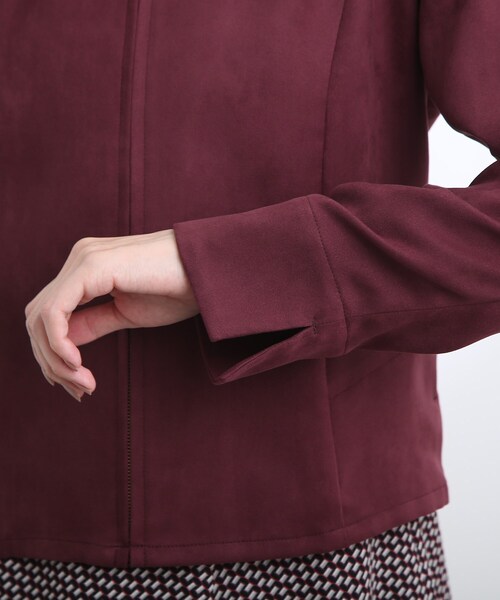 Reflect（リフレクト）の「◆【洗える】スウェード調ジッパーブルゾン（ブルゾン・レディース・サンドベージュ/ボルドー・11/09/17/13/07/15 ）」の8枚目の写真