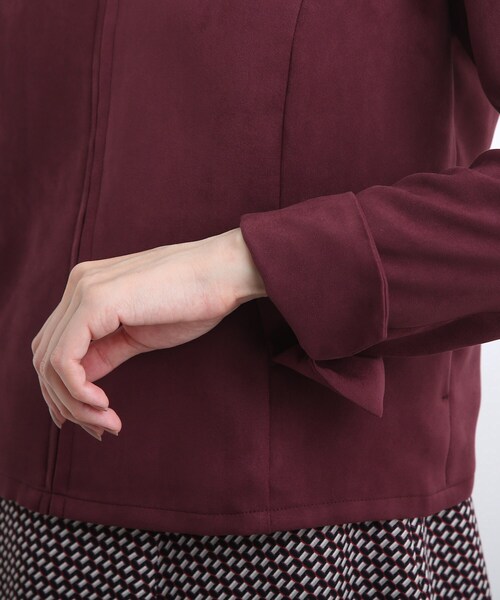 Reflect（リフレクト）の「◆【洗える】スウェード調ジッパーブルゾン（ブルゾン・レディース・サンドベージュ/ボルドー・11/09/17/13/07/15 ）」の9枚目の写真