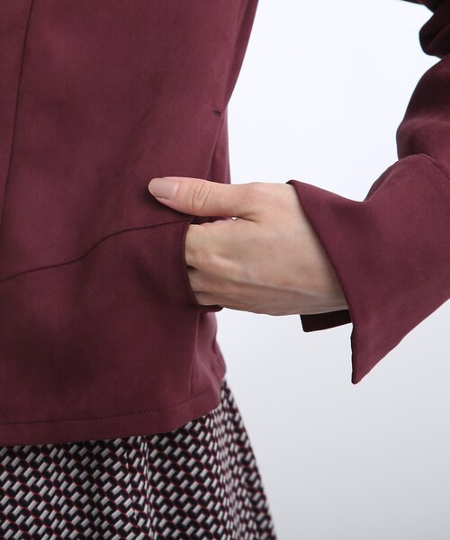 Reflect（リフレクト）の「◆【洗える】スウェード調ジッパーブルゾン（ブルゾン・レディース・サンドベージュ/ボルドー・11/09/17/13/07/15 ）」の10枚目の写真