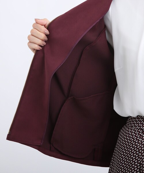 Reflect（リフレクト）の「◆【洗える】スウェード調ジッパーブルゾン（ブルゾン・レディース・サンドベージュ/ボルドー・11/09/17/13/07/15 ）」の11枚目の写真